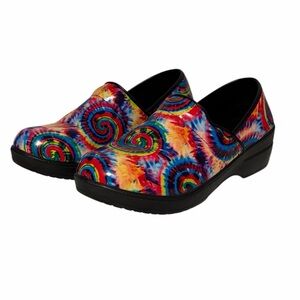 Tie-Dye Swirl Slip-On Style Nursing Medical Clogs Women’s 7